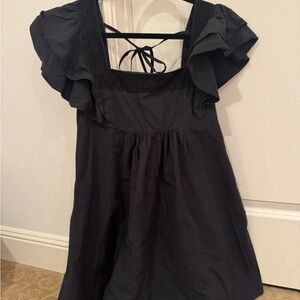 Urban outfitters- black ruffled dress